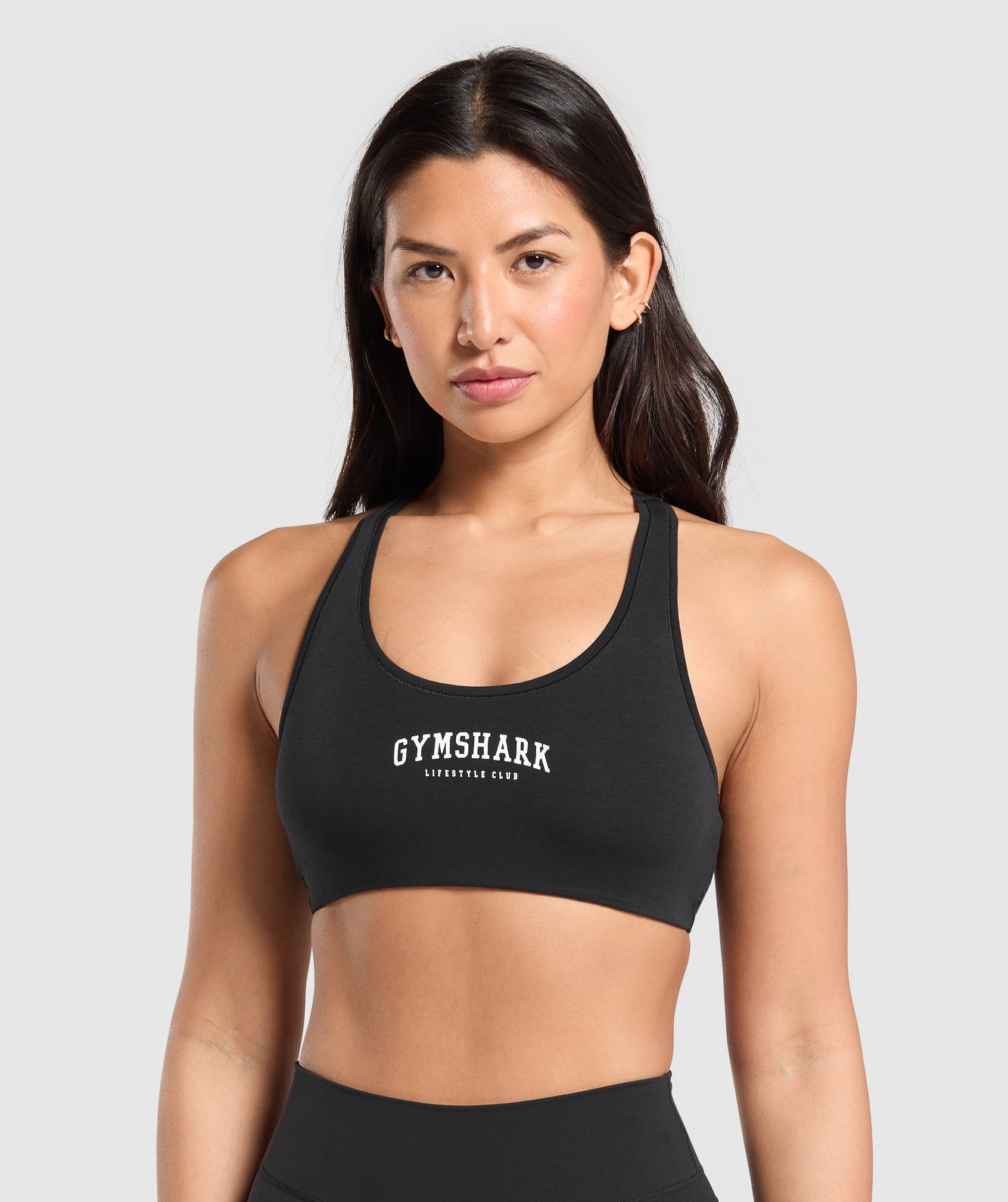 Gymshark Lifestyle Club Cotton Bralette - Black