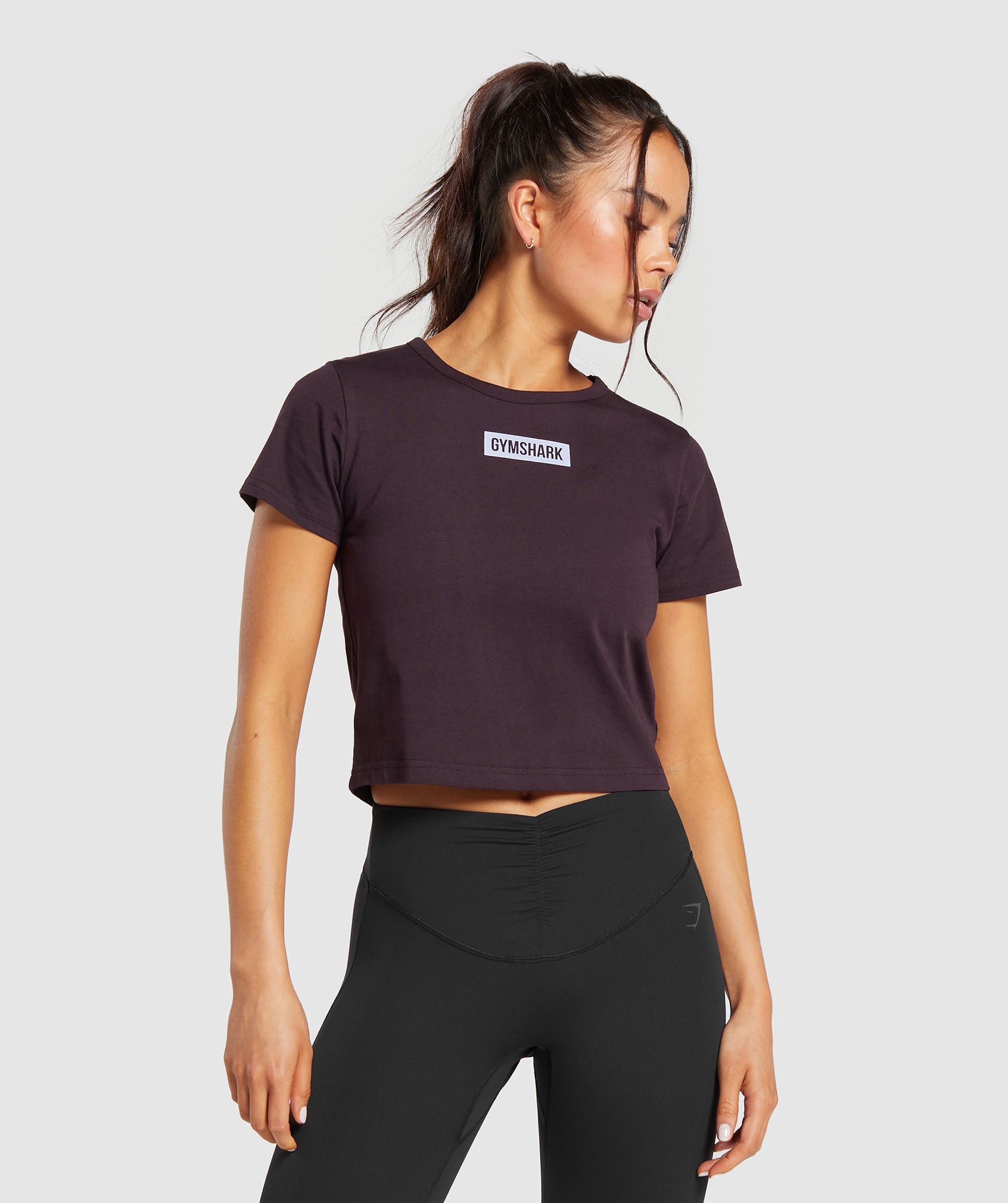 Gymshark Block Crop Top - Plum Brown