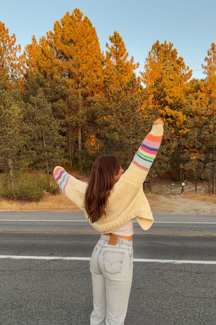 Bad Habits Cream Multi Knit Cardigan