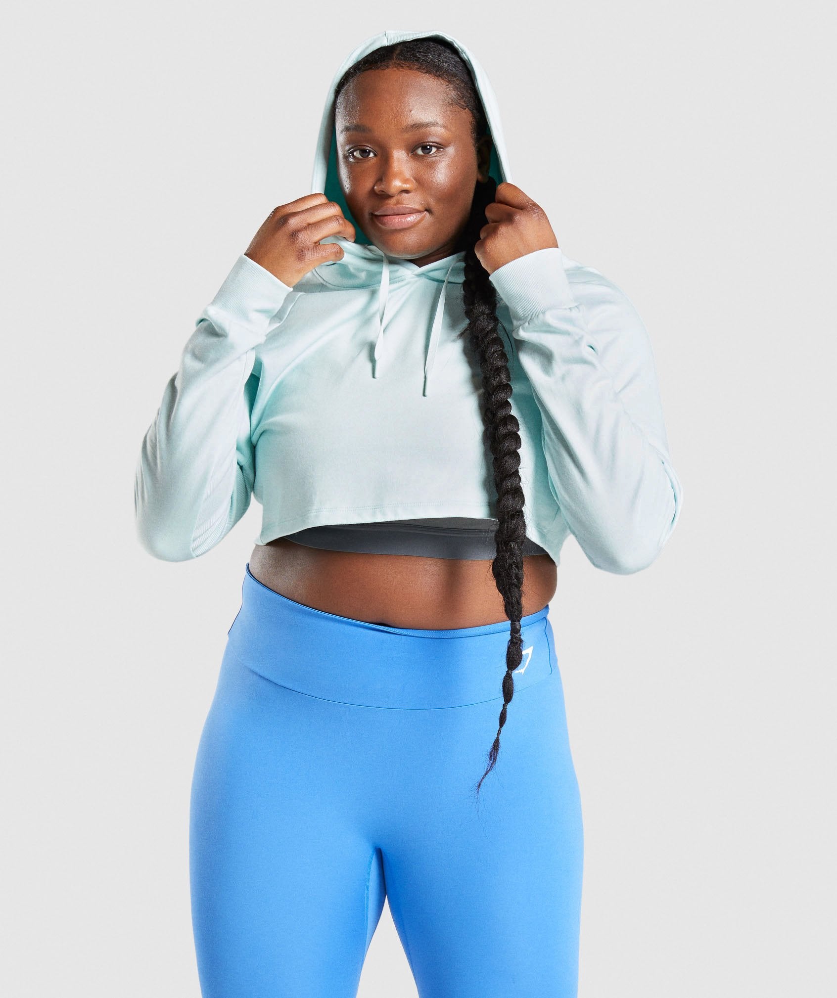 Gymshark Training Cropped Hoodie - Light Green