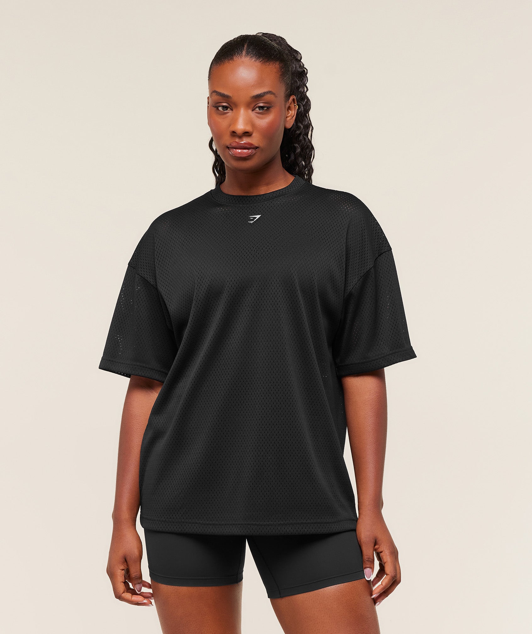Gymshark Lifting Mesh Oversized Tee - Black