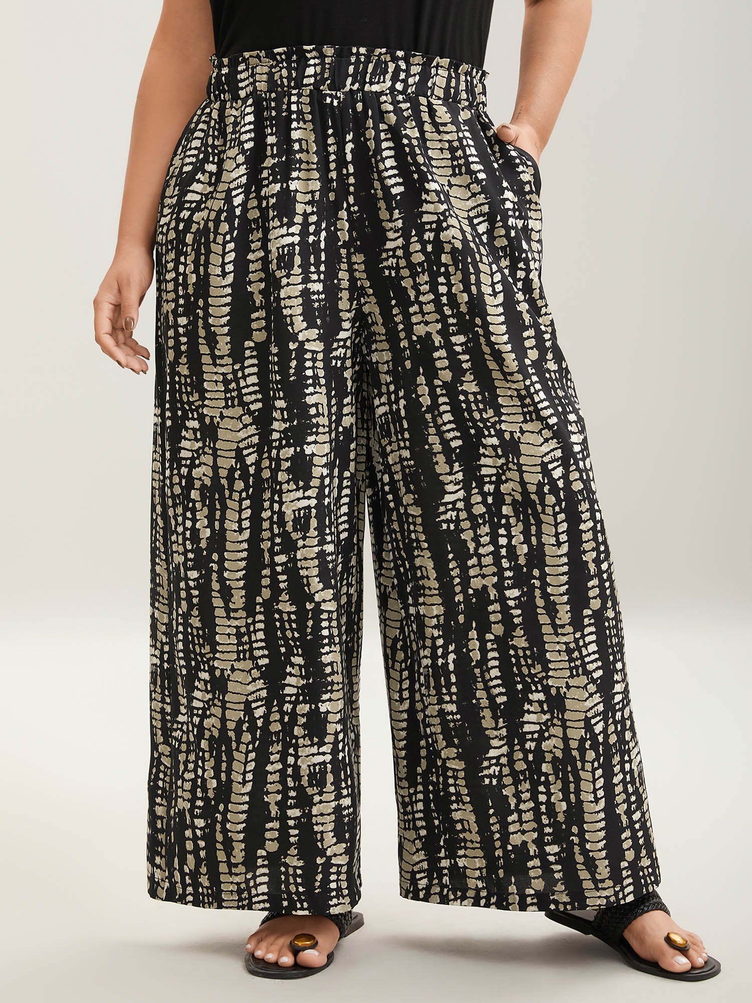 Abstract Tie-Dye Wide-Leg Pants