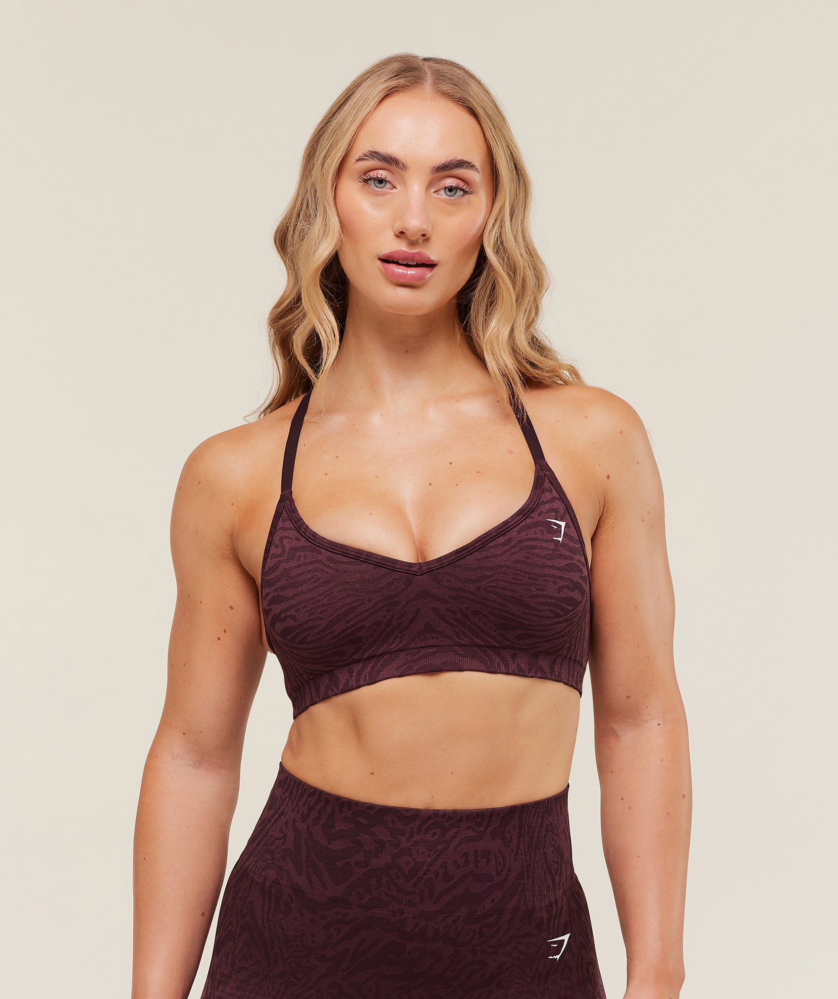 Gymshark Adapt Animal Seamless Sports Bra - Cherry Purple/Reset Pink