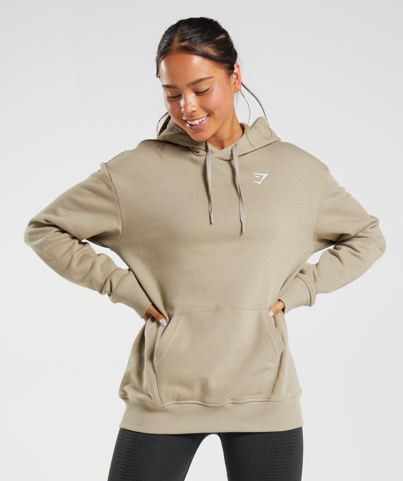 Gymshark Training Oversized Hoodie - Cement Brown
