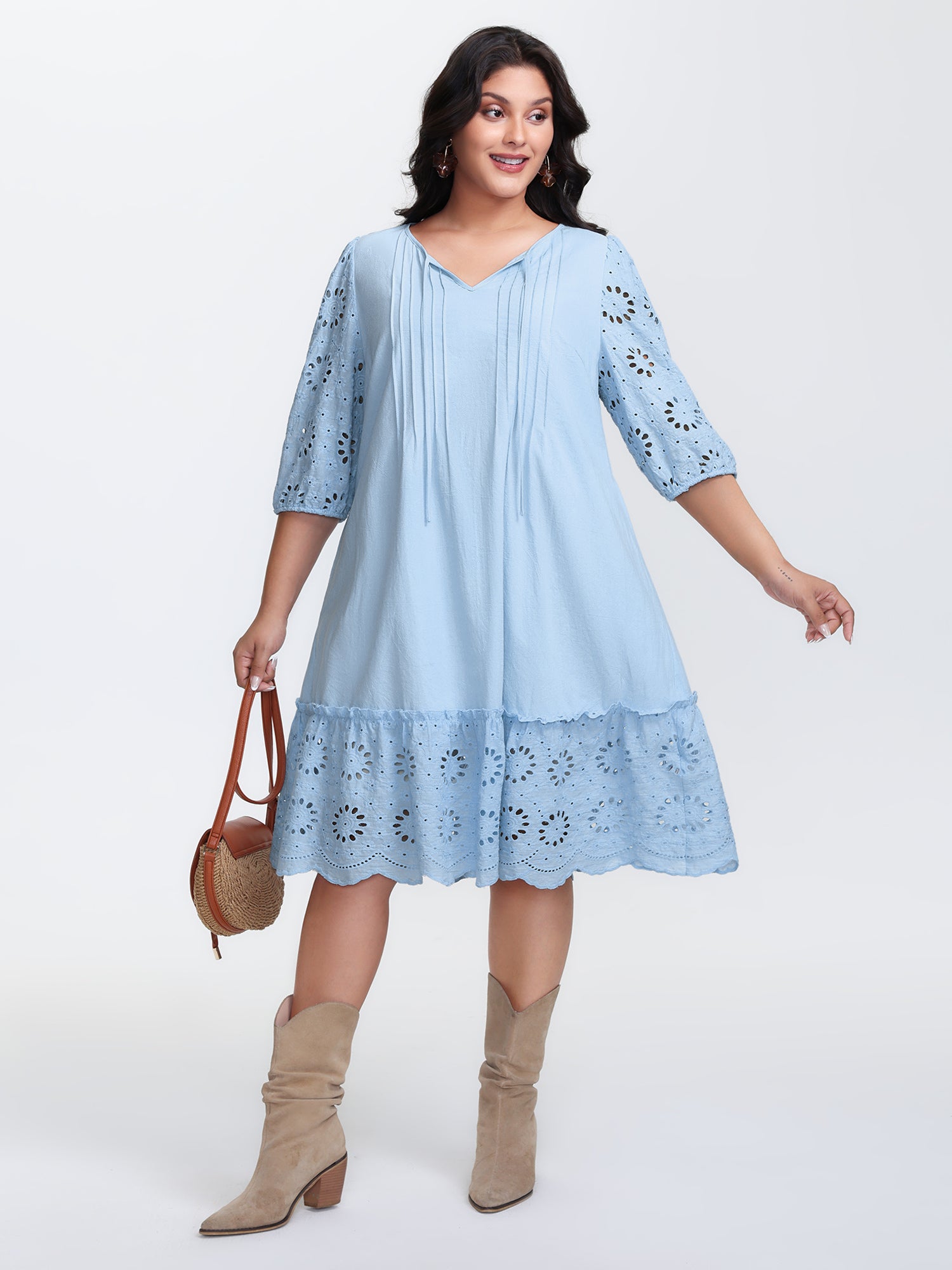 Pure Cotton Cut-Out Detail Mini Dress