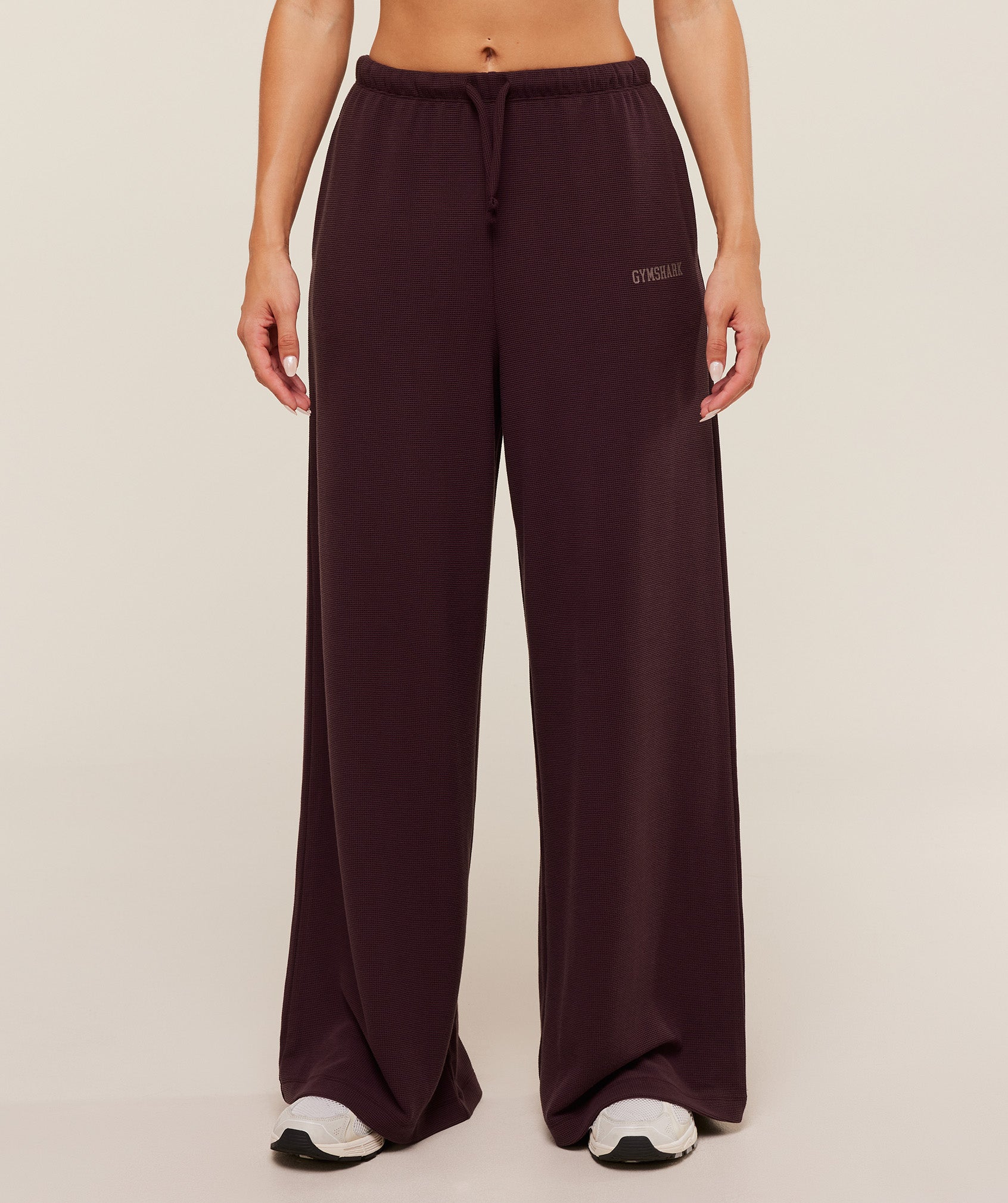 Gymshark Waffle Wide Leg Pants - Cherry Purple
