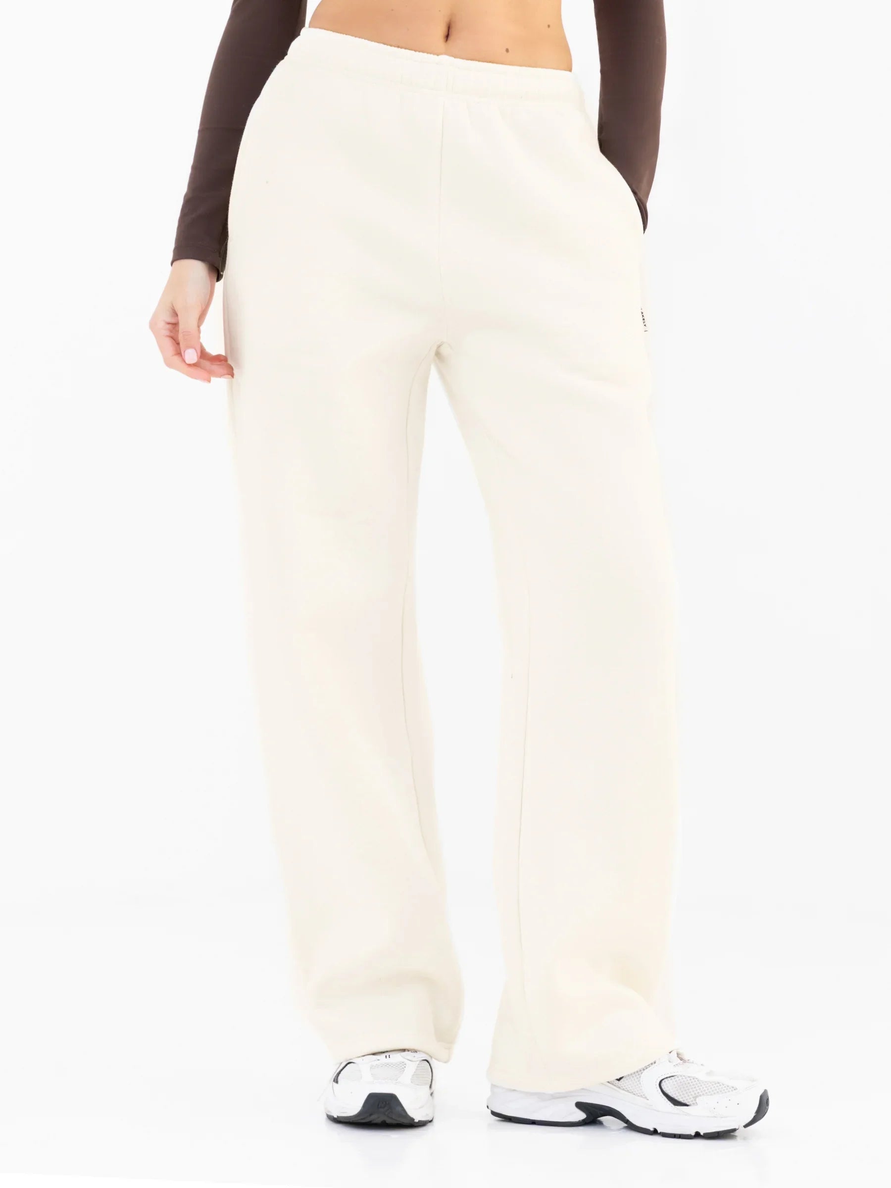 Isabel Wide Leg Sweatpants - Buttermilk