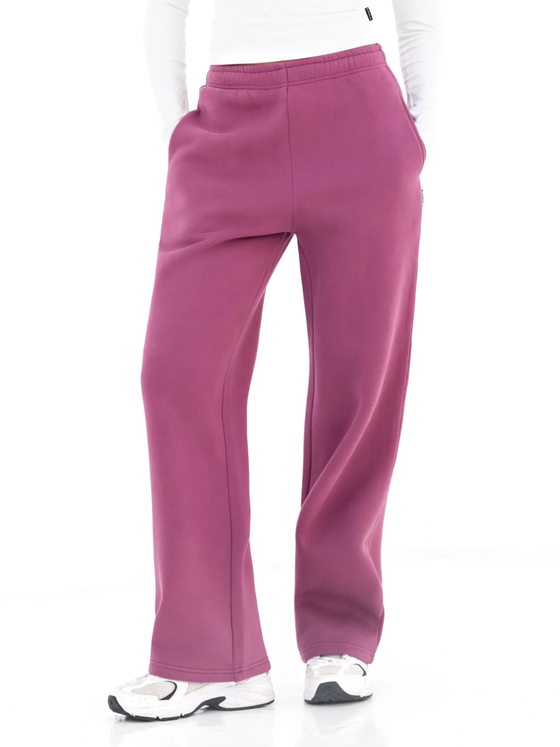 Isabel Wide Leg Sweatpants - Mulberry
